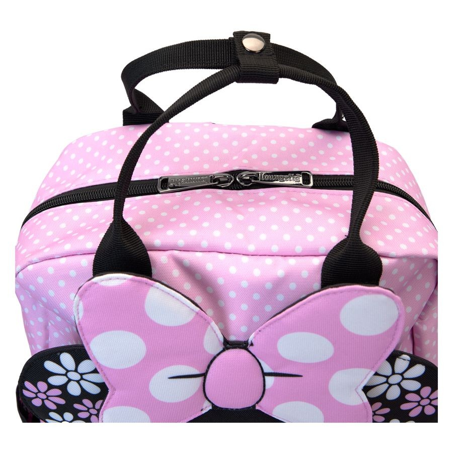 Disney - Minnie Mouse Floral Rock the Dots Nylon Full-Size Backpack - Loungefly