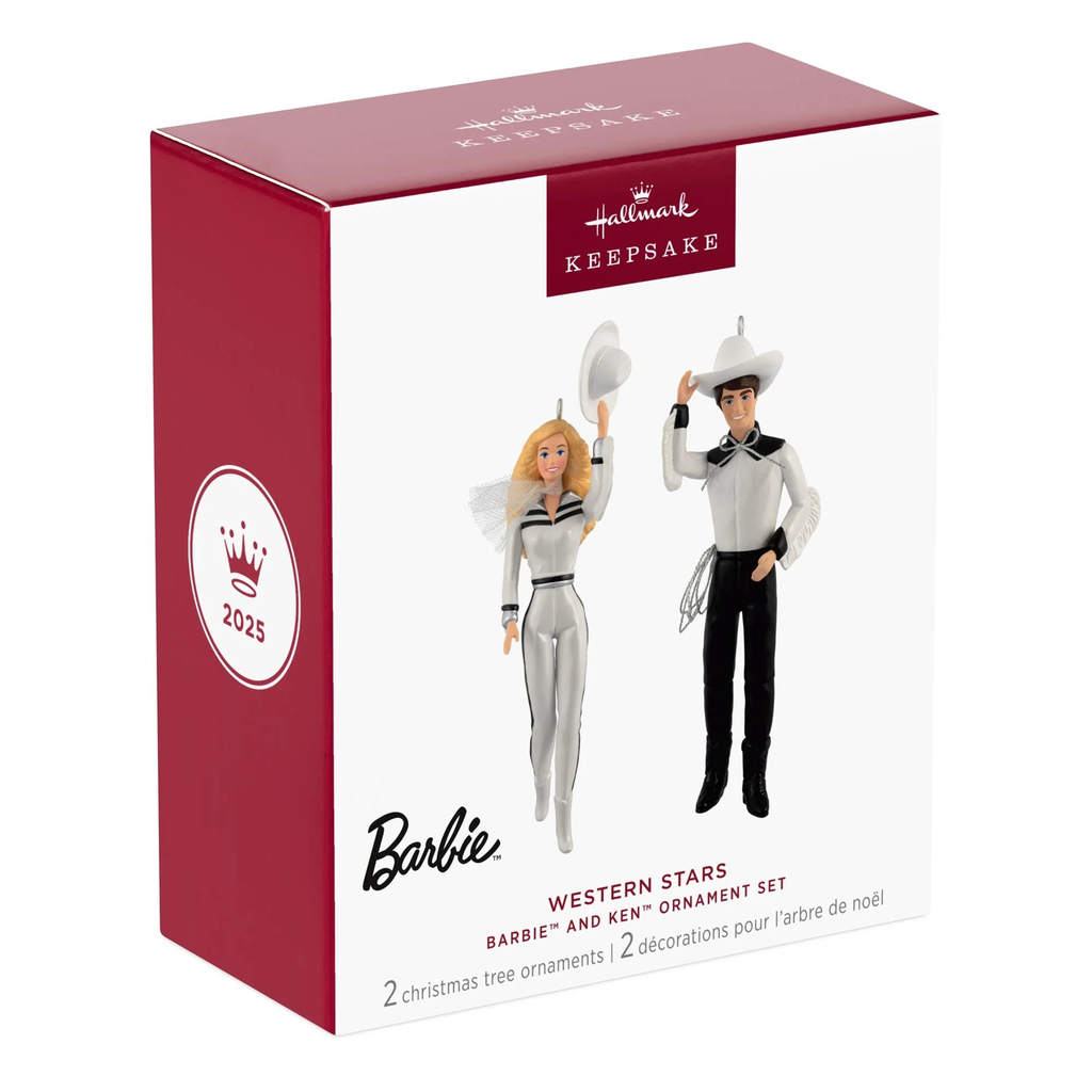 Barbie and Ken Western Stars (Set of 2) - 2025 Hallmark Keepsake Christmas Ornament 
