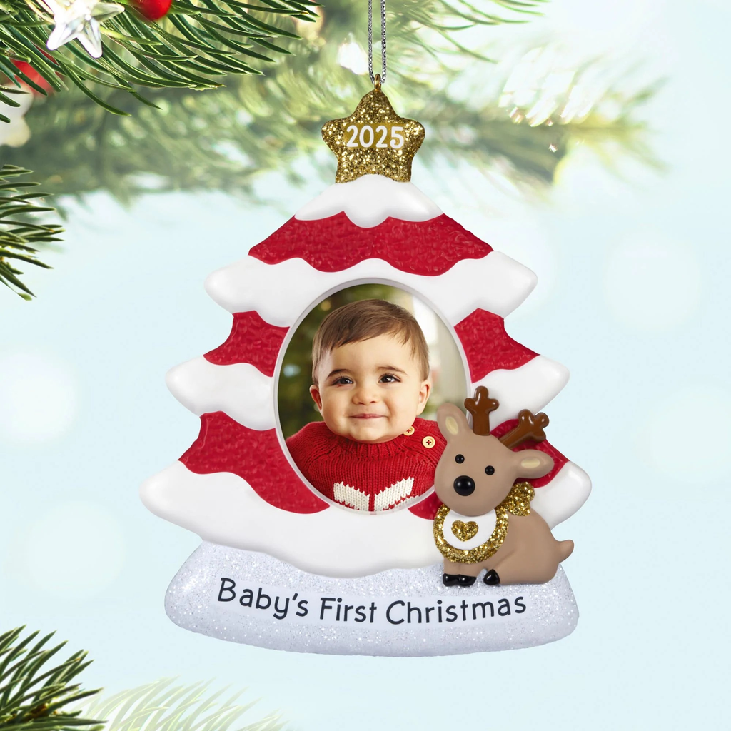 Baby's First Christmas Photo Holder - 2025 Hallmark Keepsake Christmas Ornament 