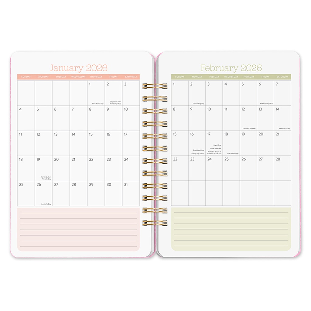 2026 17-Month Do It All Planner (August 2025 to December 2026) Bella Flora - Orange Circle Studio