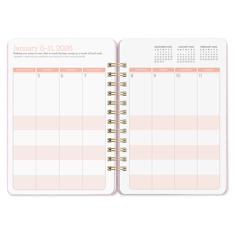 2026 17-Month Do It All Planner (August 2025 to December 2026) Bella Flora - Orange Circle Studio