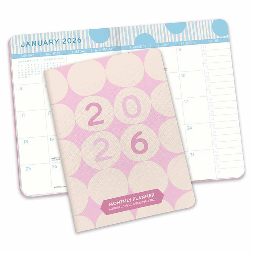 2026 Monthly Pocket Planner (August 2025 - December 2026) Darling Dots - Orange Circle Studio