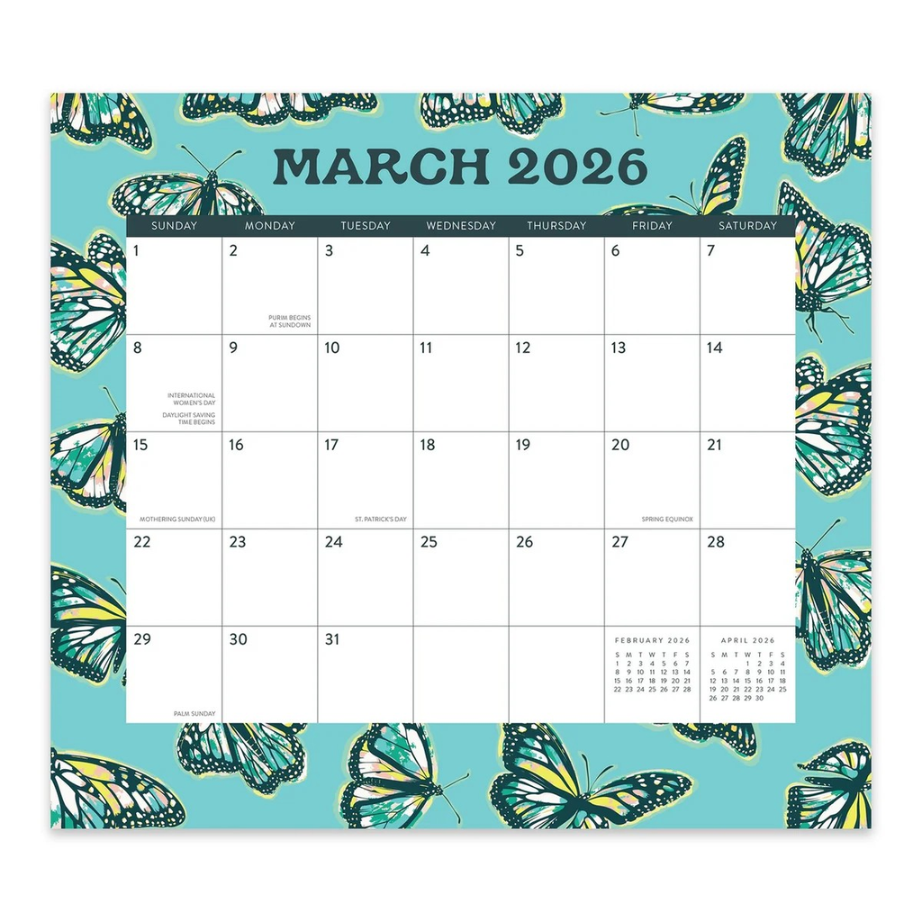 2026 17-Month Magnetic Monthly Pad (August 2025 to December 2026) Catching Colour - Orange Circle Studio