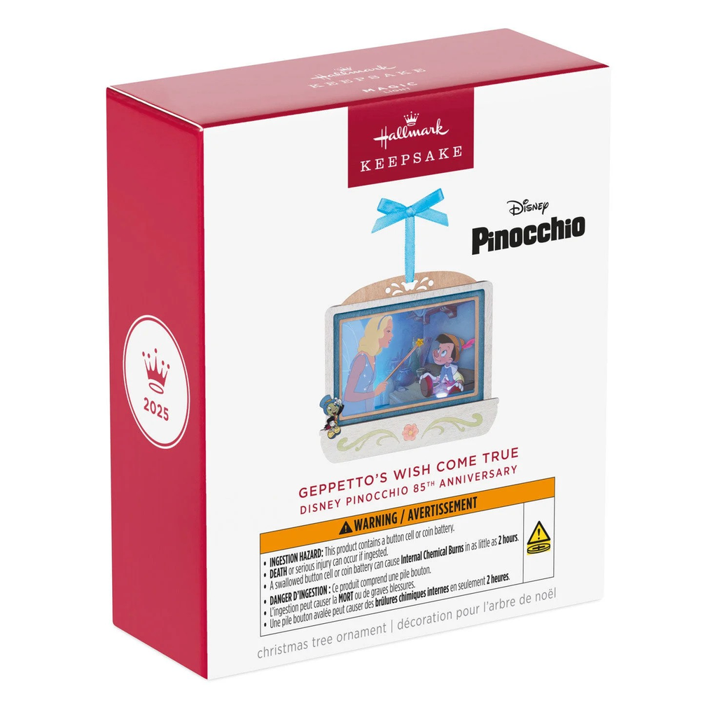 Disney Pinocchio 85th Anniversary Geppetto’s Wish Come True Papercraft With Light - 2025 Hallmark Keepsake Christmas Ornament