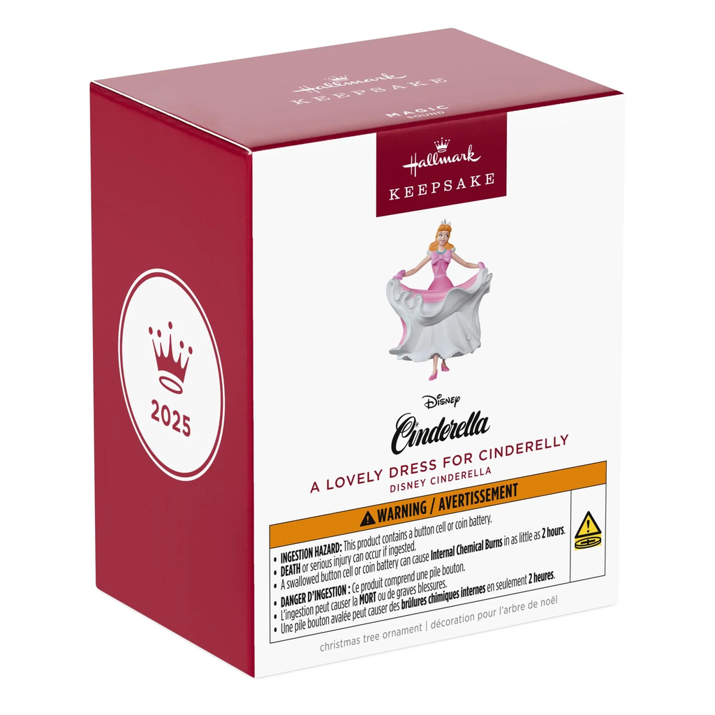 Disney Cinderella A Lovely Dress for Cinderelly Musical Ornament - 2025 Hallmark Keepsake Christmas Ornament