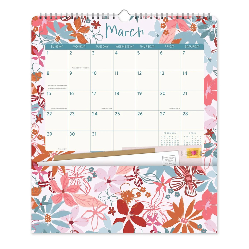 2026 12-Month Pockets Plus Calendar (January 2026 to December 2026) Secret Garden - Orange Circle Studio