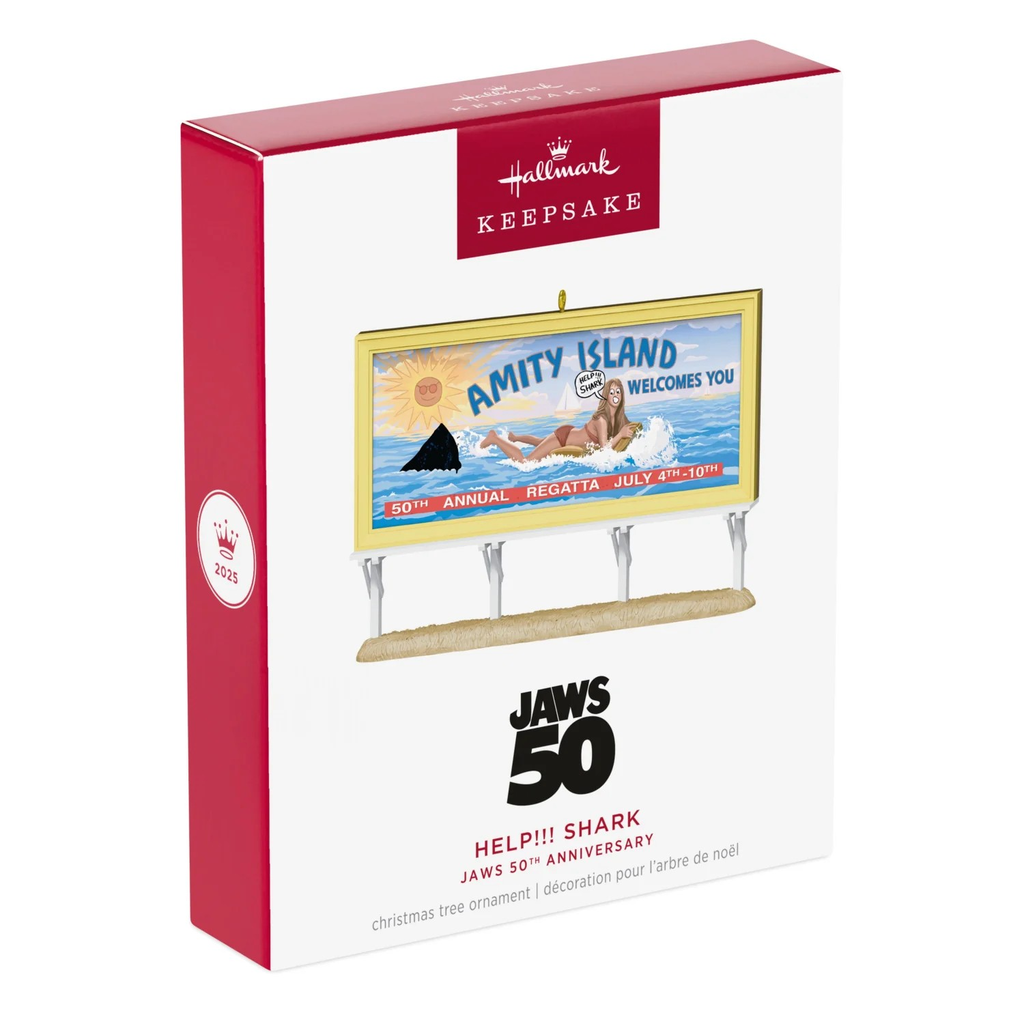 Jaws 50th Anniversary "Help!!! Shark" - 2025 Hallmark Keepsake Christmas Ornament