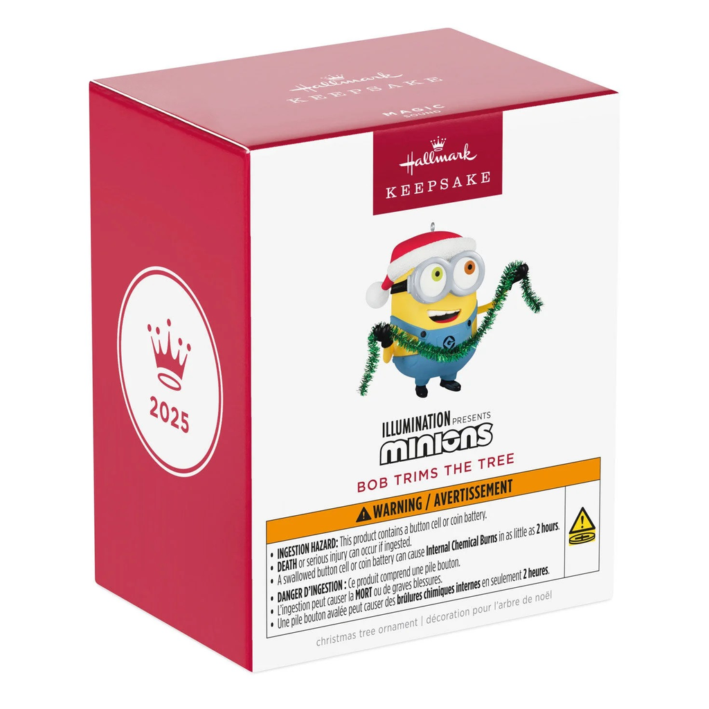 Minions: Bob Trims the Tree Ornament With Sound - 2025 Hallmark Keepsake Christmas Ornament