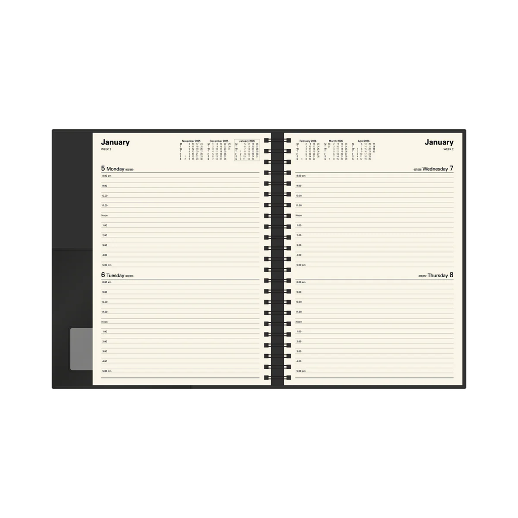 2026 Diary A4 Two-Days-To-A-Page (2DTP) Vanessa Black - Collins Debden