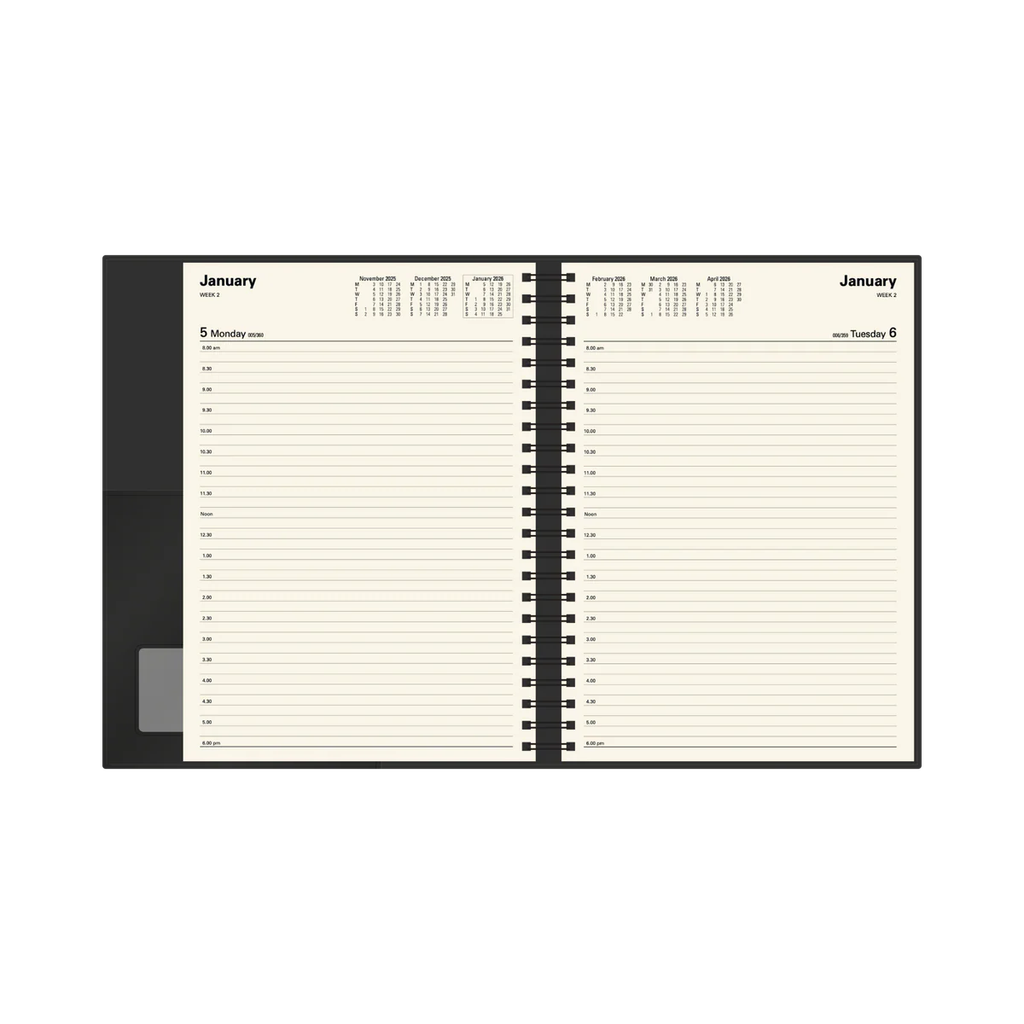 2026 Diary A4 Day-To-A-Page (DTP) Vanessa Purple - Collins Debden
