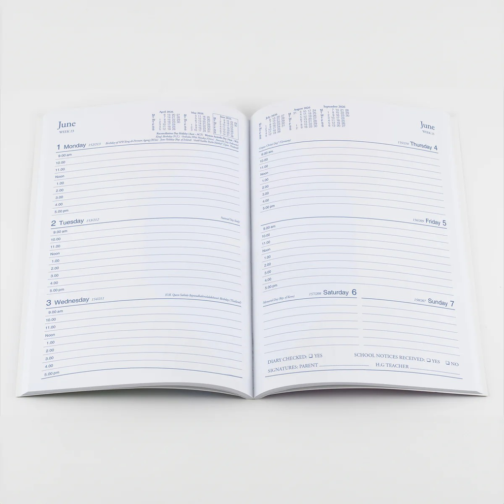 2026 Diary A5 Week-To-View (WTV) Colplan Student Perfect Bound - Collins Debden