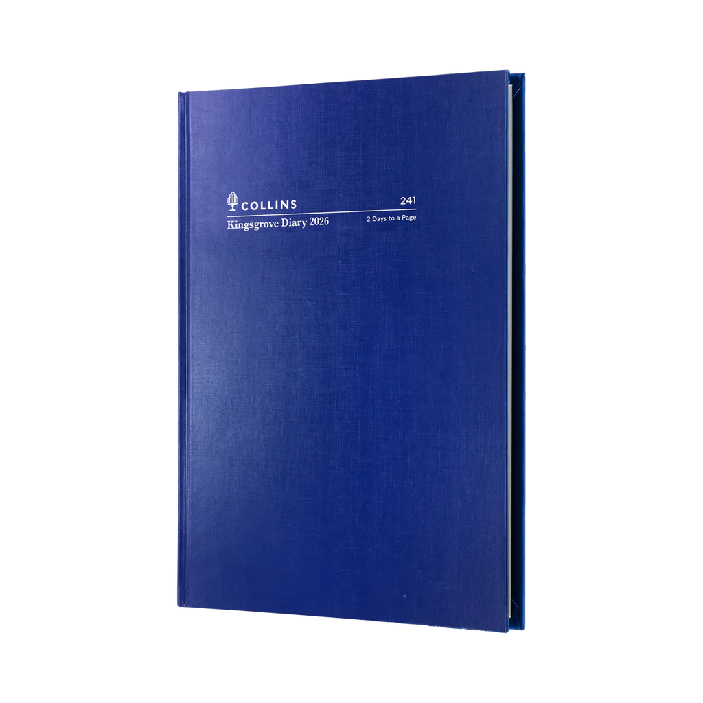 2026 Diary A4 Two-Days-To-A-Page (2DTP) Kingsgrove Blue - Collins Debden