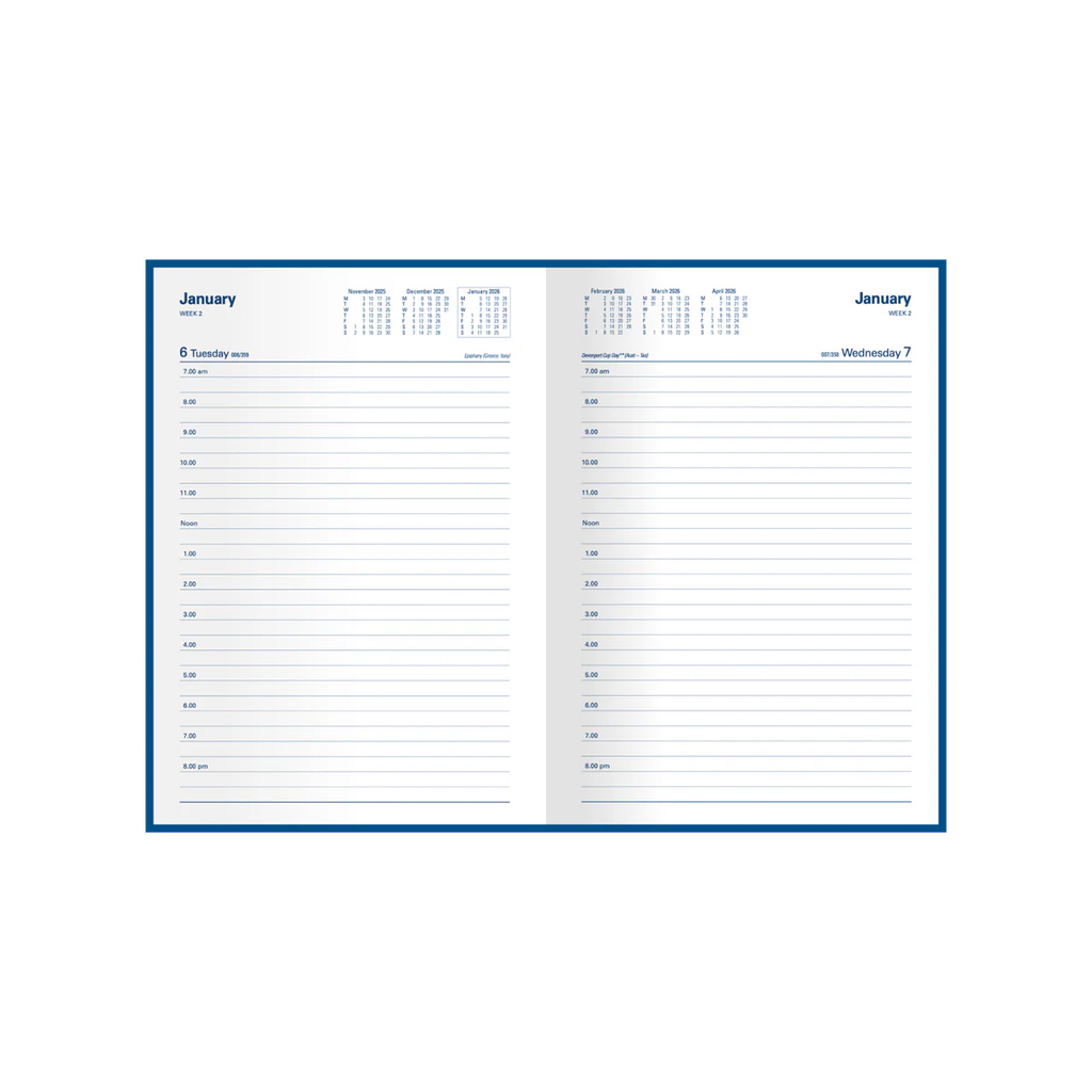 2026 Diary A5 Day-To-A-Page (DTP) Kingsgrove Blue - Collins Debden