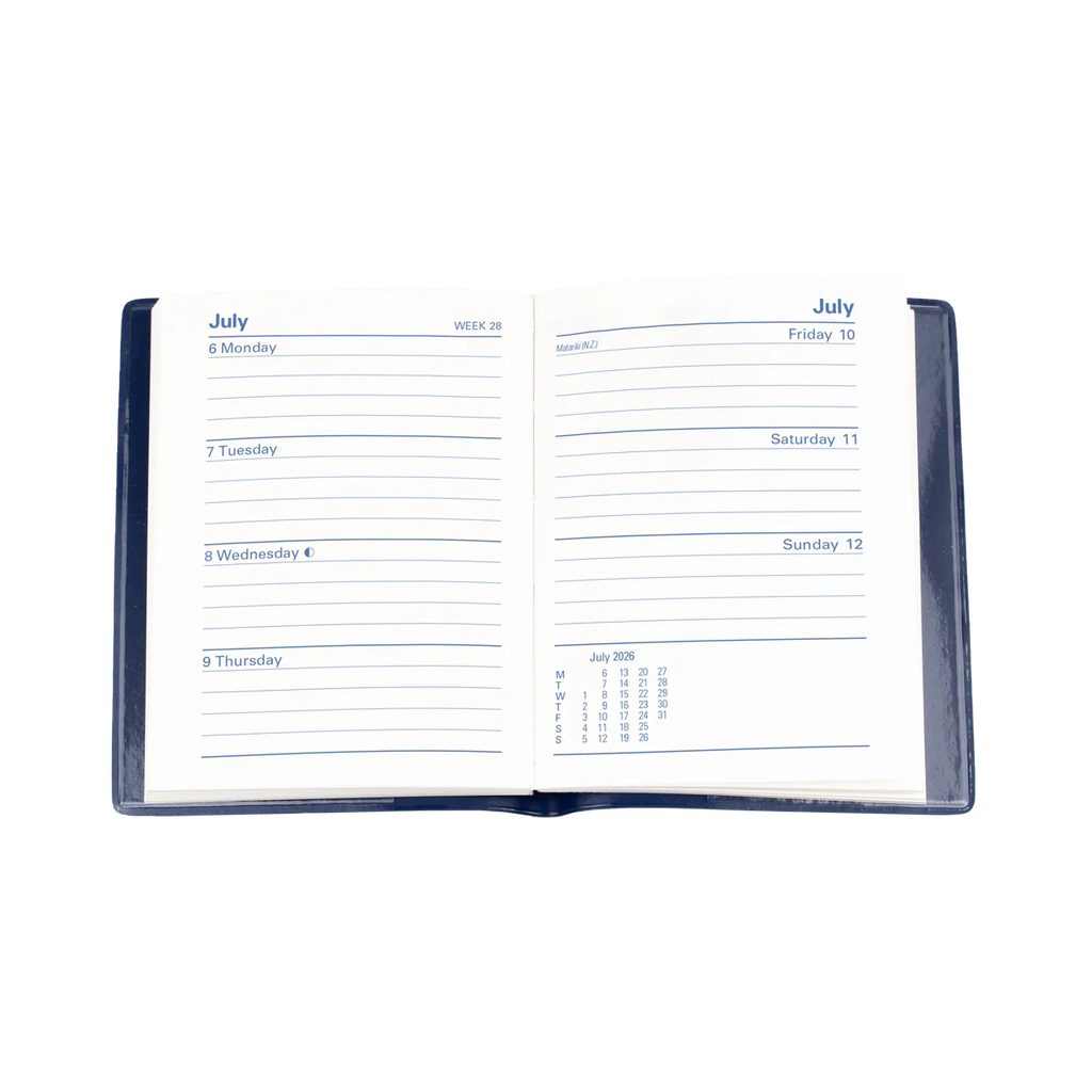 2026 Diary A7 Week-To-View (WTV) Belmont Black with Pencil - Collins Debden