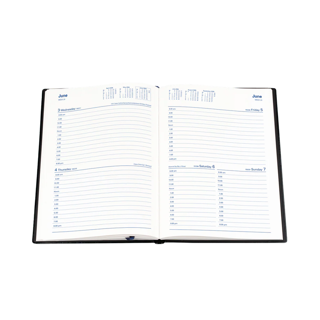 2026 Diary A5 Two-Days-To-A-Page (2DTP) Belmont Black - Collins Debden