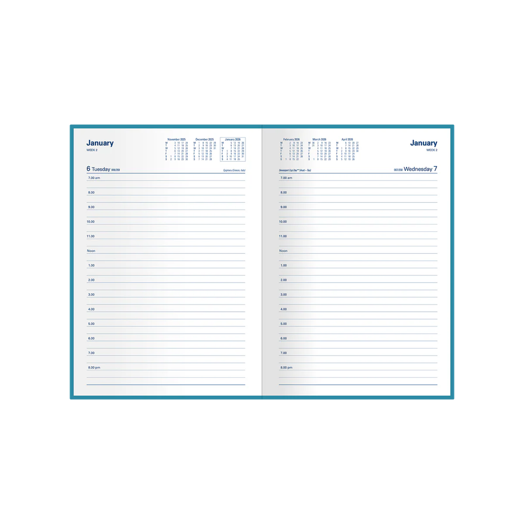 2026 Diary A5 Day-To-A-Page (DTP) Belmont Black - Collins Debden