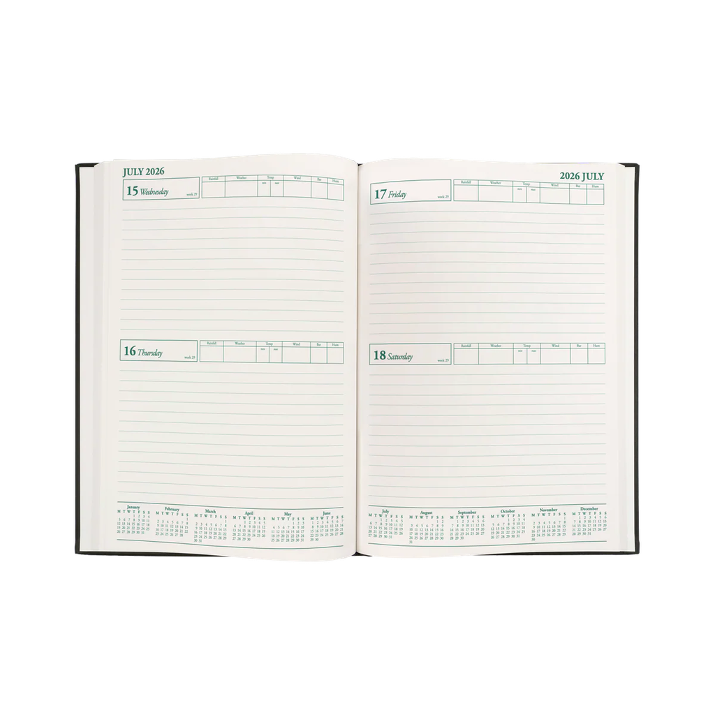 2026 Diary A4 2 Day-To-A-Page (2DTP) Farmer/Rural Management Green - Collins Debden