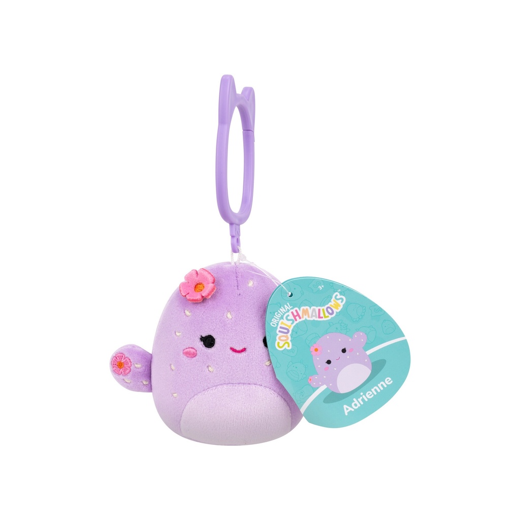 Adrienne the Purple Barrel Cactus 3.5 inch Squishmallows Clip-On