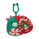 Ruben the Peppermint Cow 3.5 inch Squishmallows Clip-On Holiday 2025 