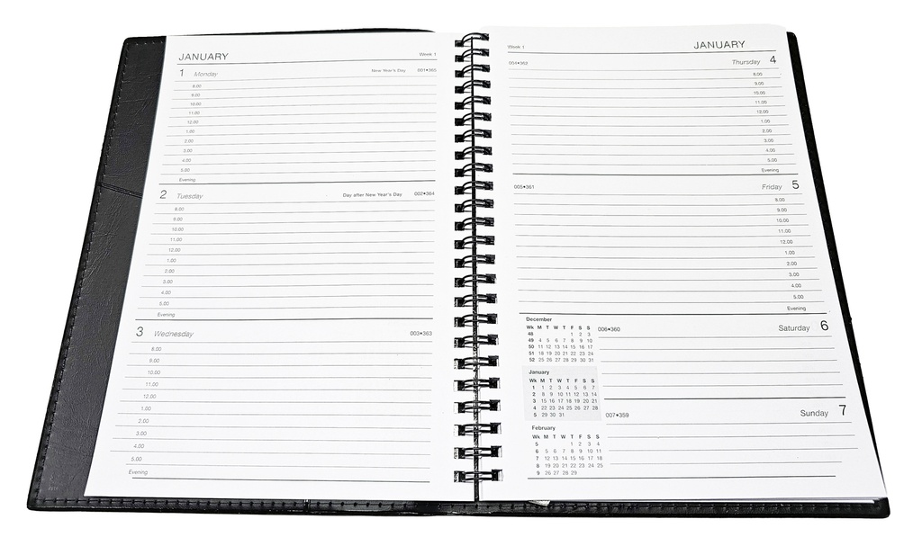 2026 Diary A5 Week-To-View (WTV) Ainsley Wiro Black - The Last Diary Company