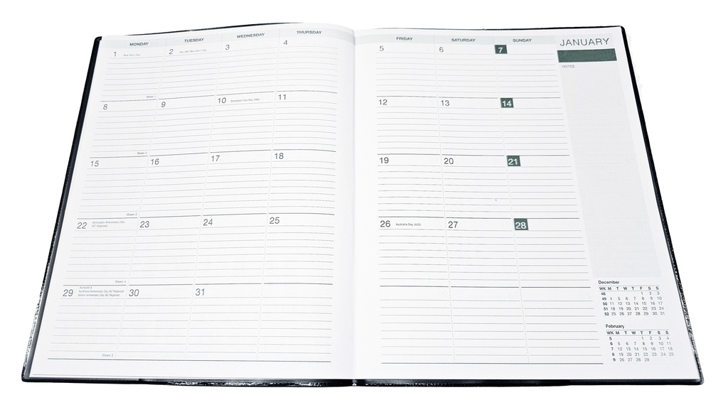 2026 Planner Month-To-View (MTV) Quarto Hot Pink - The Last Diary Company