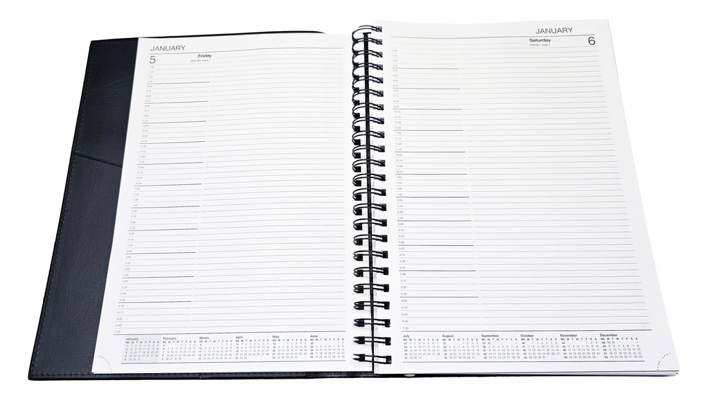2026 Diary A4 Day-To-A-Page (DTP) Ainsley Wiro Blue - The Last Diary Company