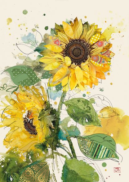 Bug Art - Floral Coasters (Sunflower design on card)