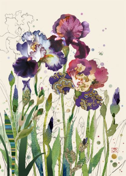 Bug Art - Floral Coasters (Mixed Irises design on card)