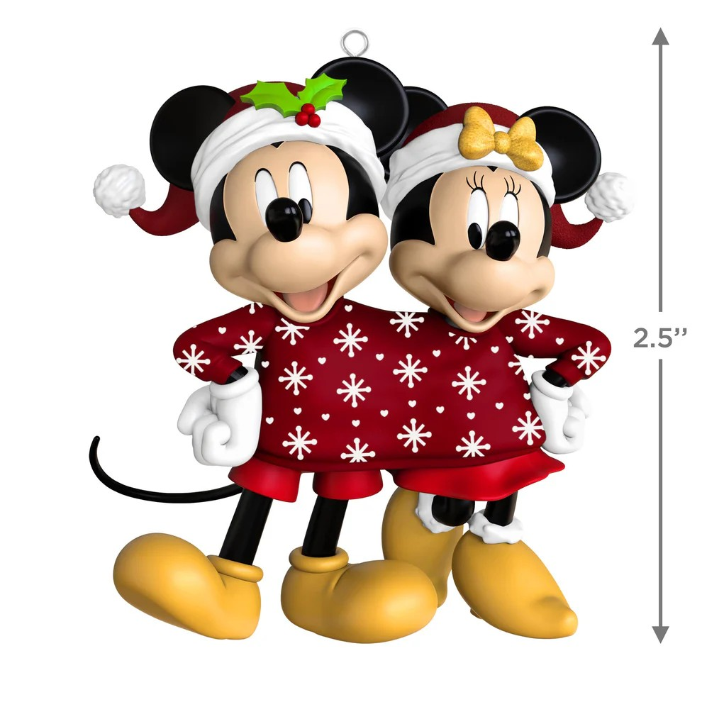 Disney Mickey and Minnie Mouse: Sweater-Sharing Sweethearts - 2025 Hallmark Keepsake Christmas Ornament