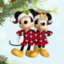 Disney Mickey and Minnie Mouse: Sweater-Sharing Sweethearts - 2025 Hallmark Keepsake Christmas Ornament