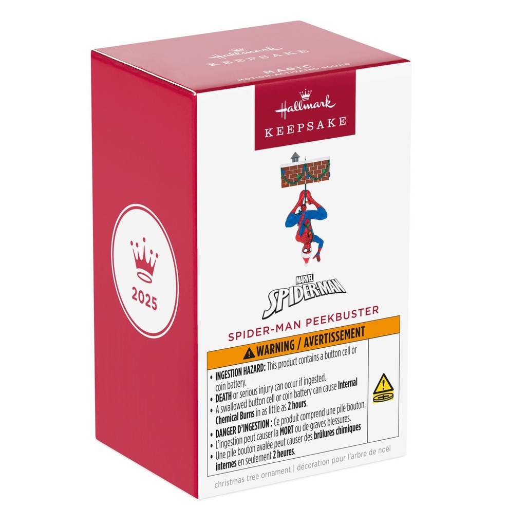 Marvel Spiderman: Spider-Man Peekbuster - 2025 Hallmark Keepsake Christmas Ornament 