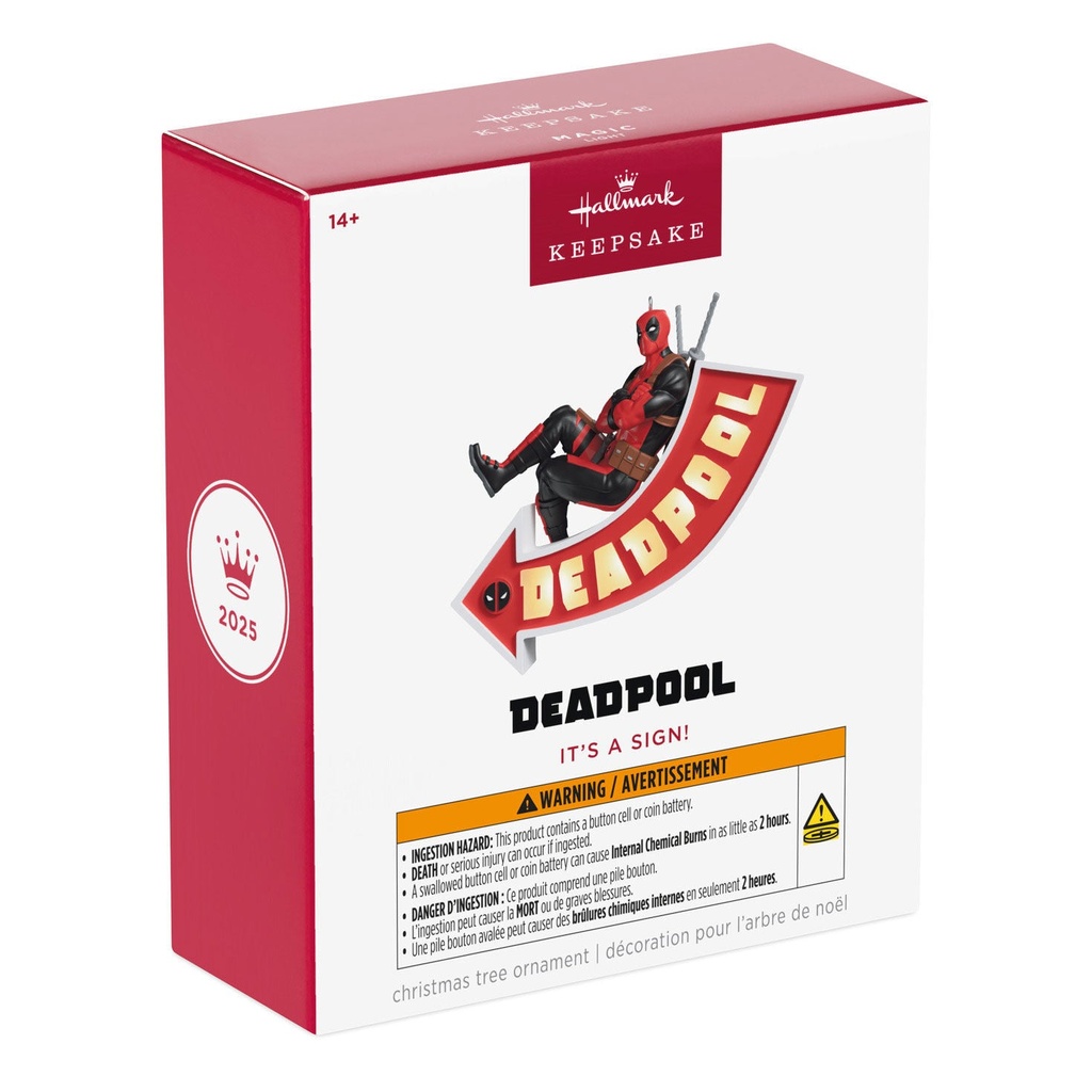 Deadpool: It's A Sign! with Light - 2025 Hallmark Keepsake Christmas Ornament