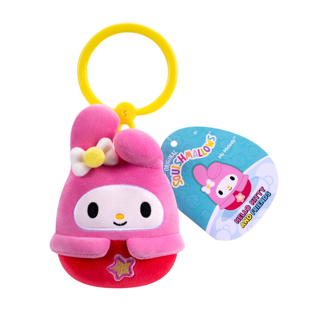 My Melody 3.5 inch Squishmallows Clip-On Hello Kitty and Friends Kawaii Tokyo Assortment