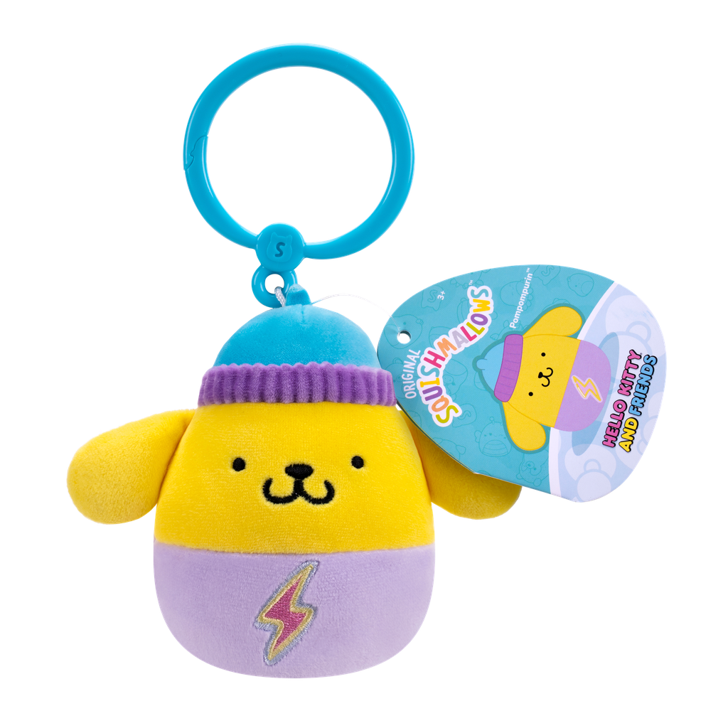 Pompompurin 3.5 inch Squishmallows Clip-On Hello Kitty and Friends Kawaii Tokyo Assortment
