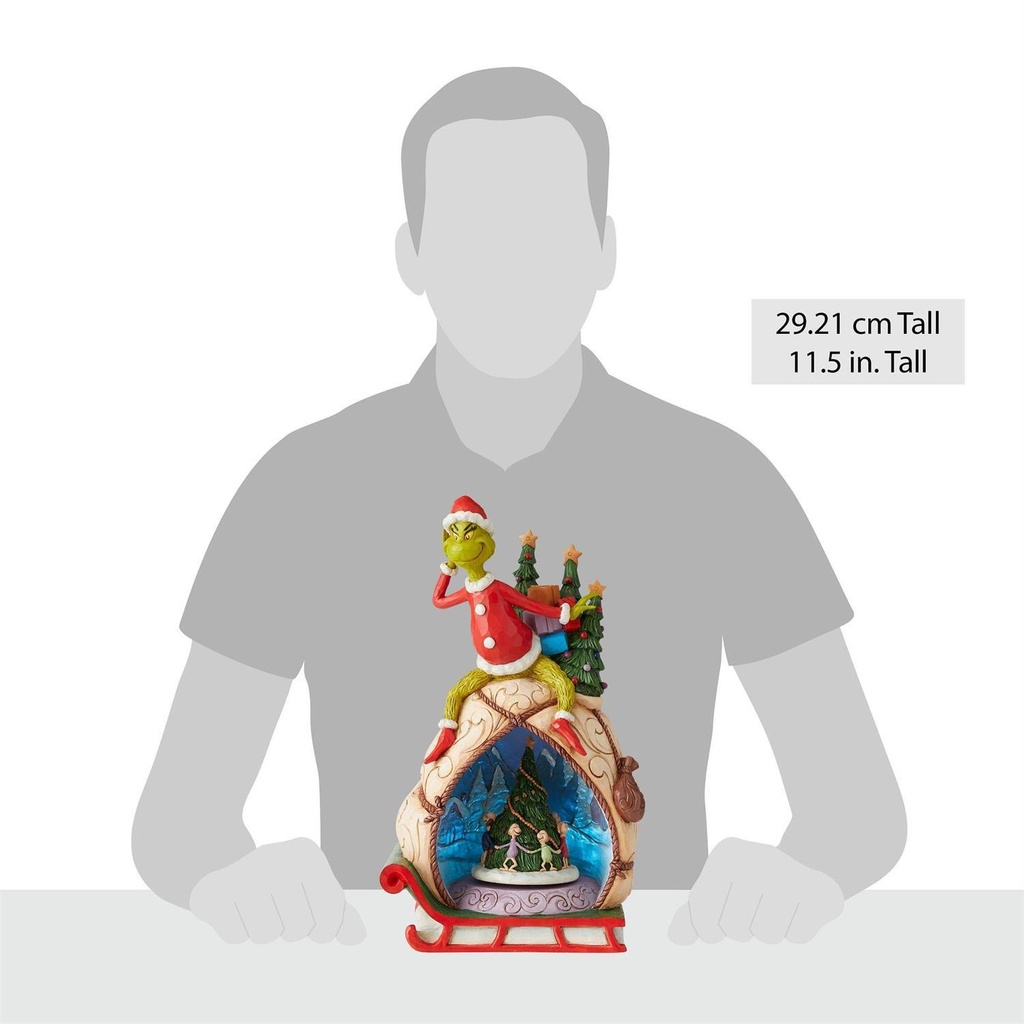 Grinch by Jim Shore - 29cm/11.5" Grinch with Lit Rotating Scene