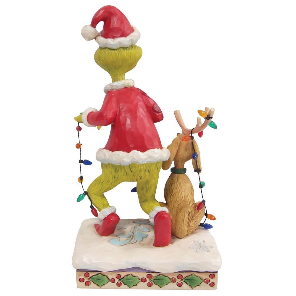 Grinch by Jim Shore - 21cm/8.25" Grinch & Max Wrapped In Lights
