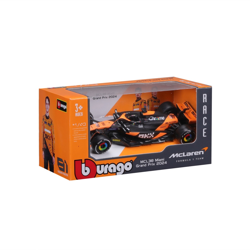 Bburago F1 without Helmet 1:43 2024 F-1 McLaren MCL 38 #81 Piastri WB