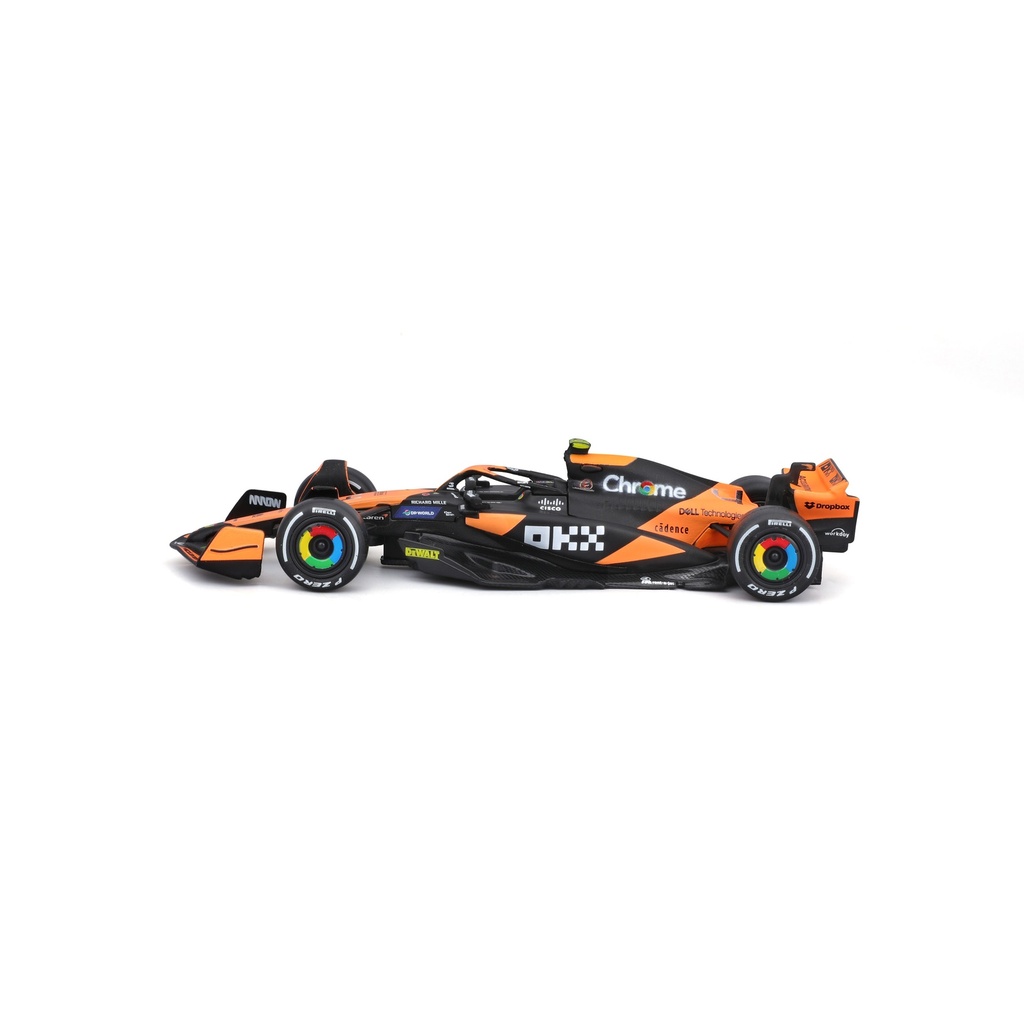 Bburago F1 2024 McLaren MCL 38 #4 WB Norris without Helmet 1:43 Scale Diecast Model