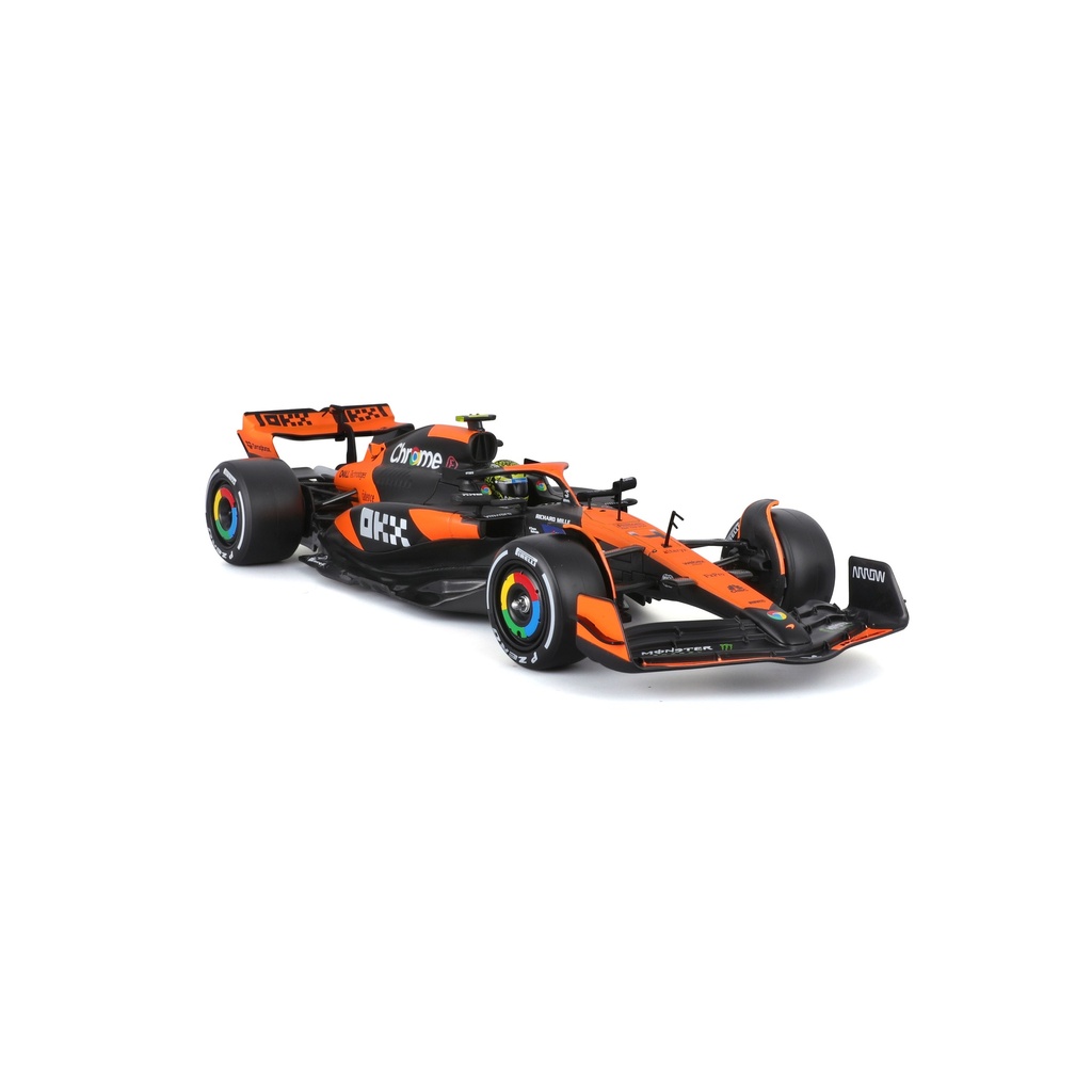 Bburago F1 2024 McLaren MCL38 #4 Lando Norris in Showcase with Helmet 1:24 2024 F-1 