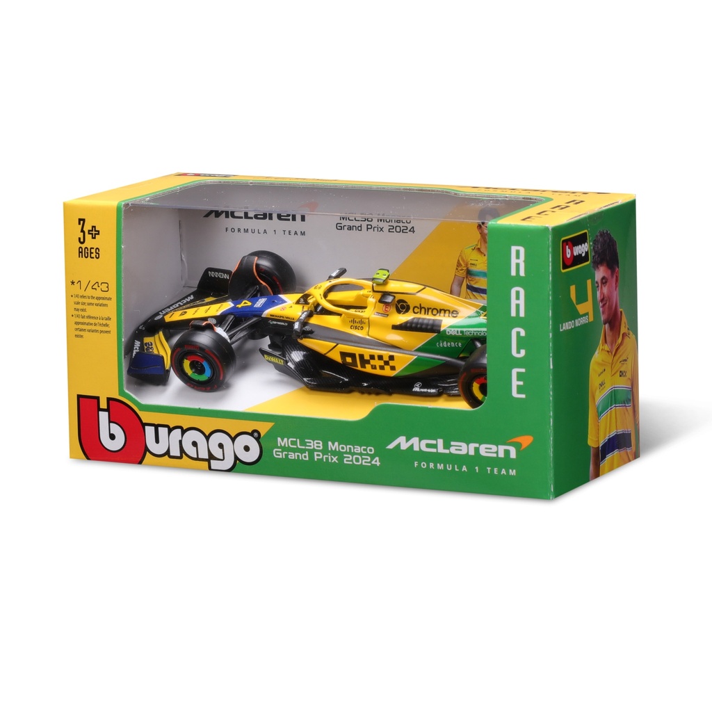 Bburago F1 Without Helmet 1:43 2024 McLaren F1 Senna Livery Driver #4 Norris WB