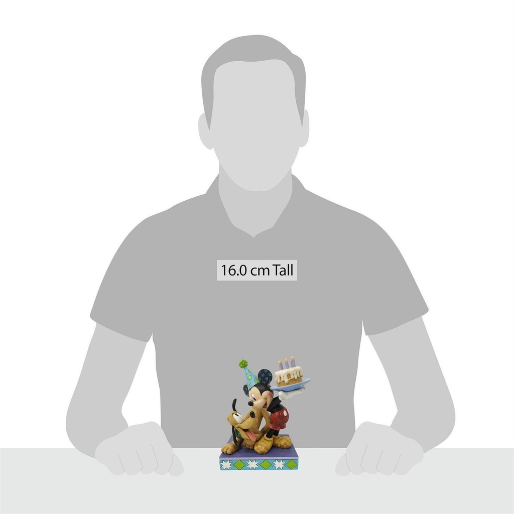 Mickey & Friends "Happy Birthday Pal" Pluto's 90th Birthday with Mickey 16cm Figurine - Disney Traditions By Jim Shore