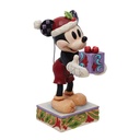 "Secret Santa" Santa Mickey Holding Present  - Disney Traditions By Jim Shore