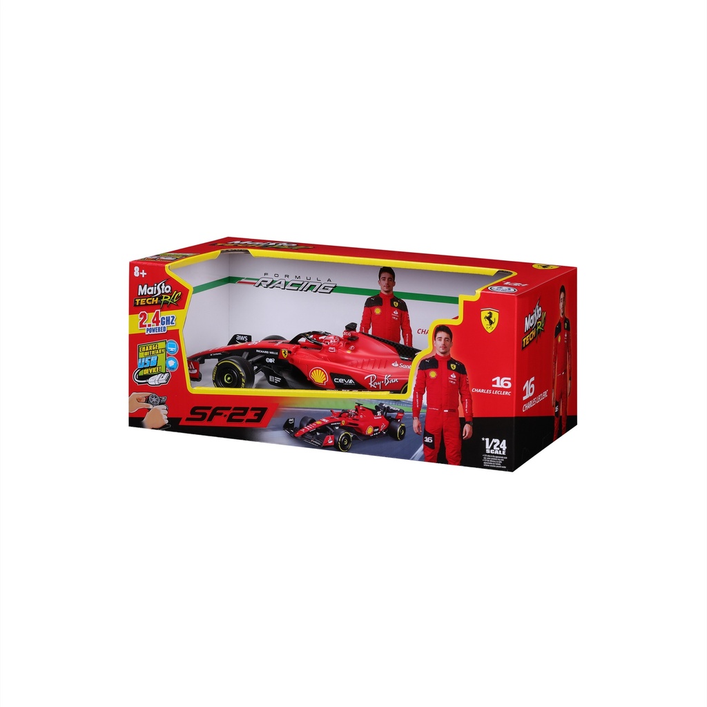 Maisto RC F1 Ferrari SF-23 1:24 - Charles Leclerc 2023 Car (#16) (#47082357)