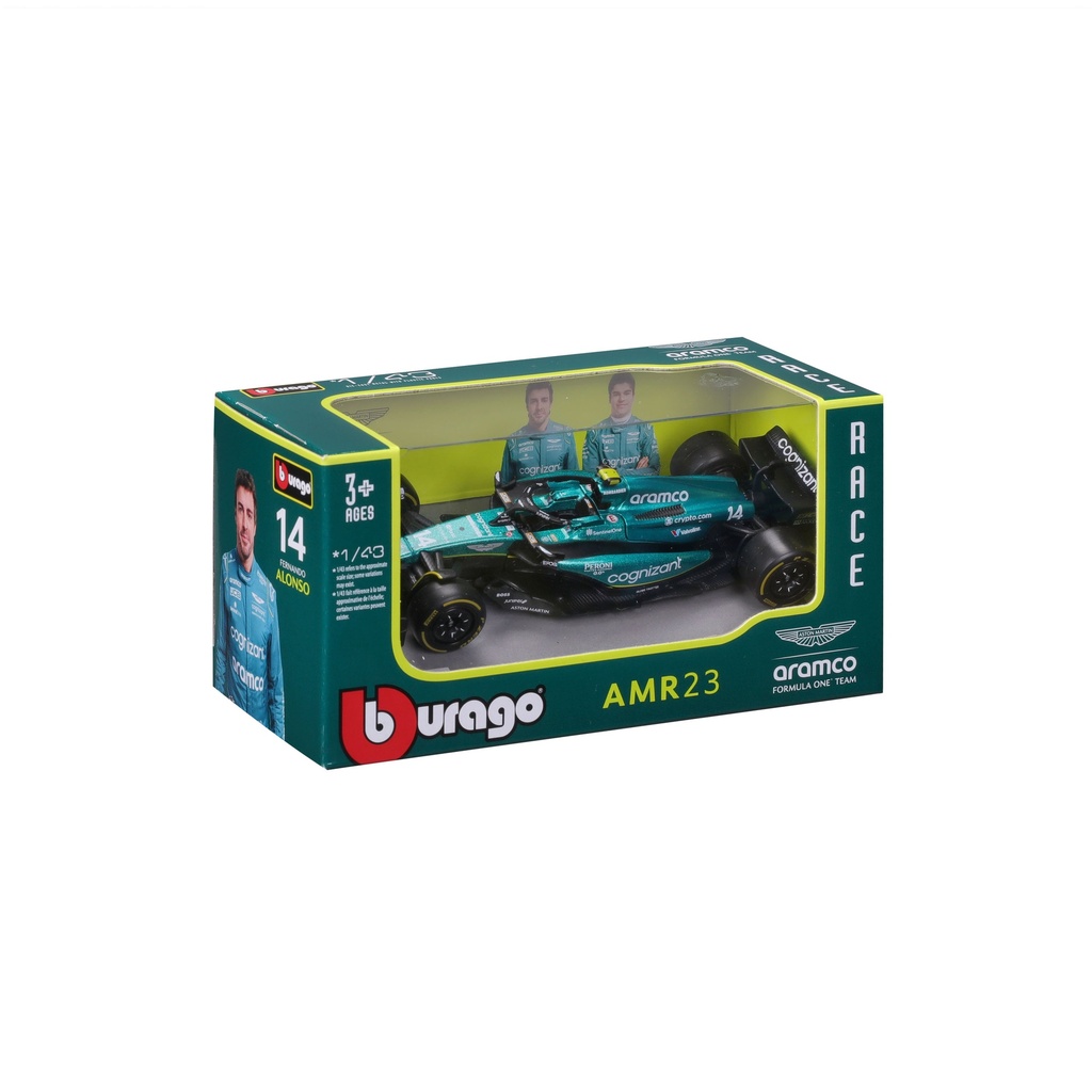 Bburago F1 1:43 Aston Martin AMR23 - Fernando Alonso #14 2023 Die-cast (No Helmet) (#43638090A)