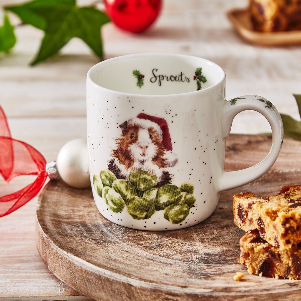 Royal Worcester Wrendale Designs - Guinea Pig Sprouts Mug
