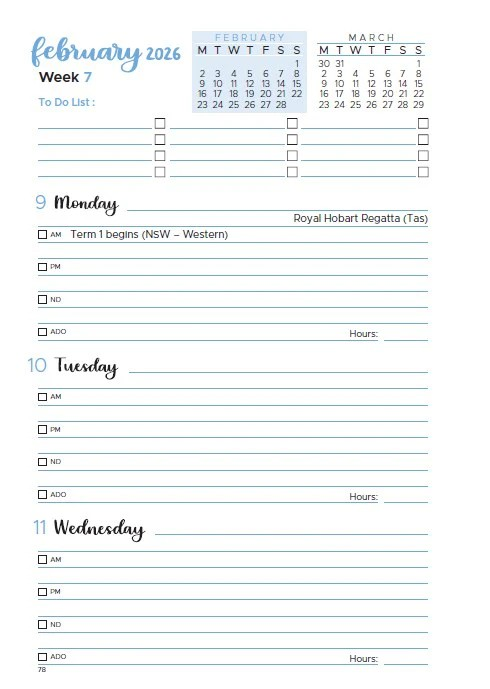 2026 Australian Nurse Diary (Pocketsized Hard Cover) - Scrub Pocket Planner