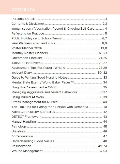 2026 Australian Nurse Diary (Pocketsized Hard Cover) - Scrub Pocket Planner