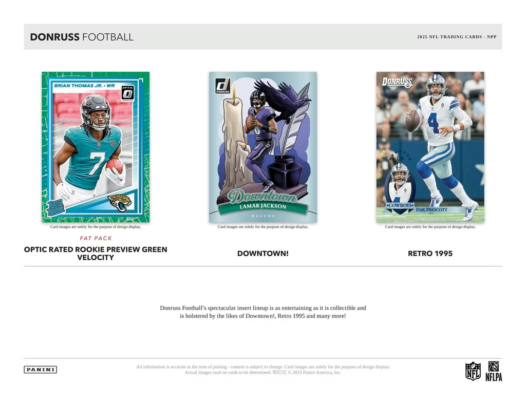 2025 Panini Donruss NFL Football Trading Card Fat Pack