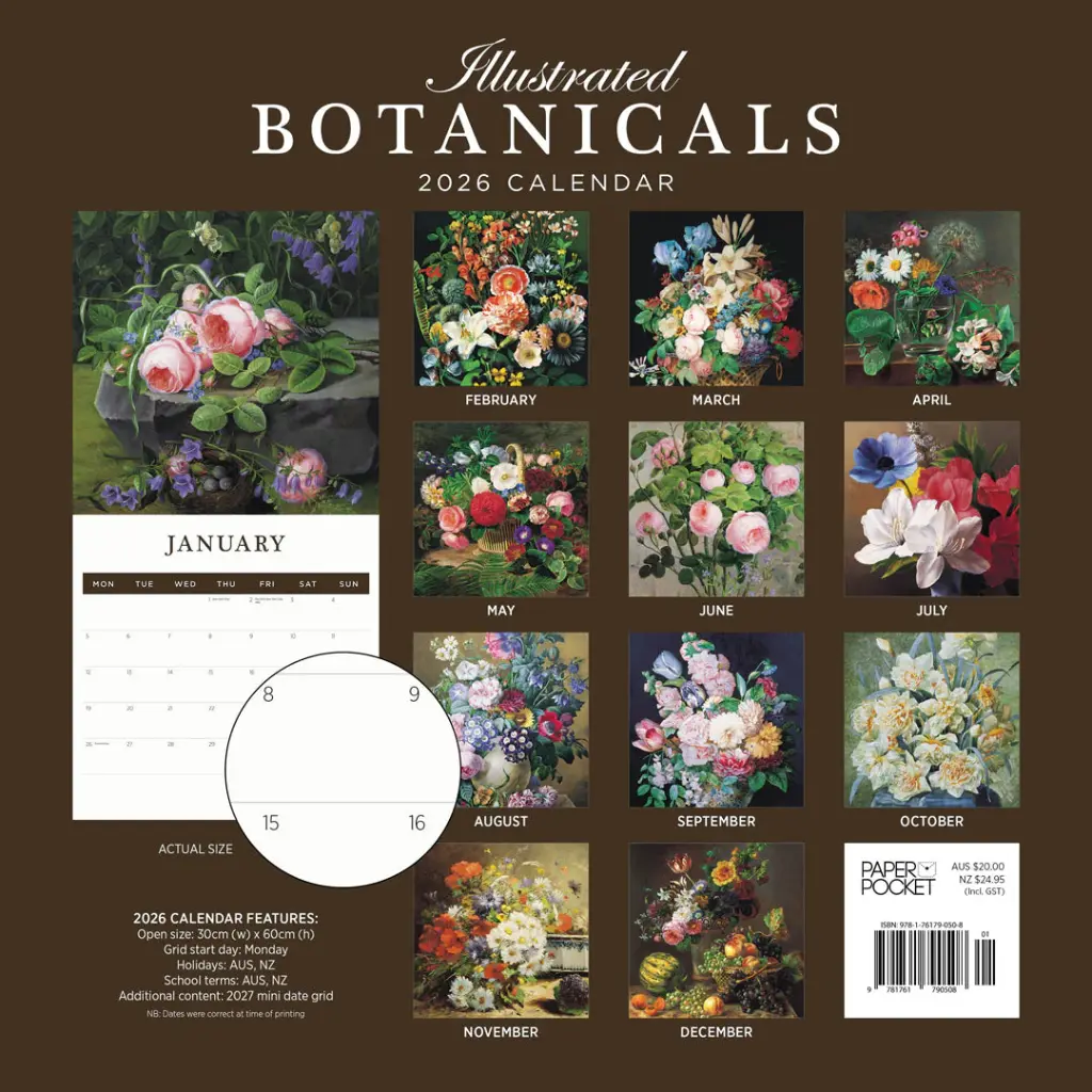 Illustrated Botanicals 2026 Calendar