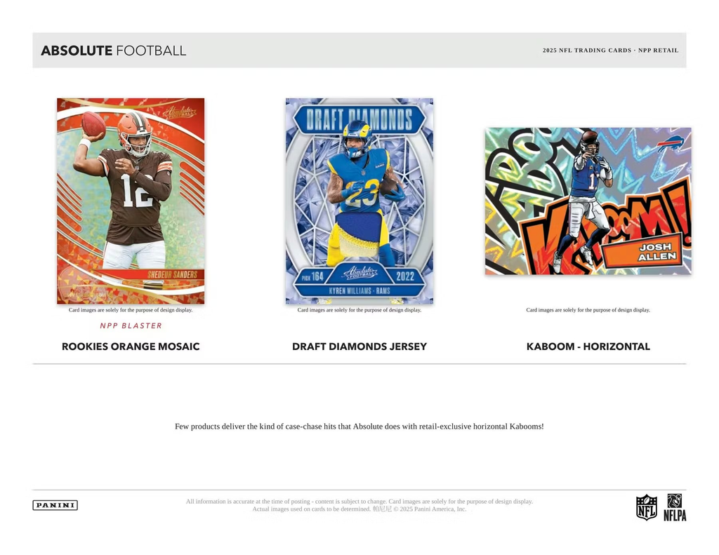 2025 Panini Absolute Football NFL Trading Card Blaster Box
